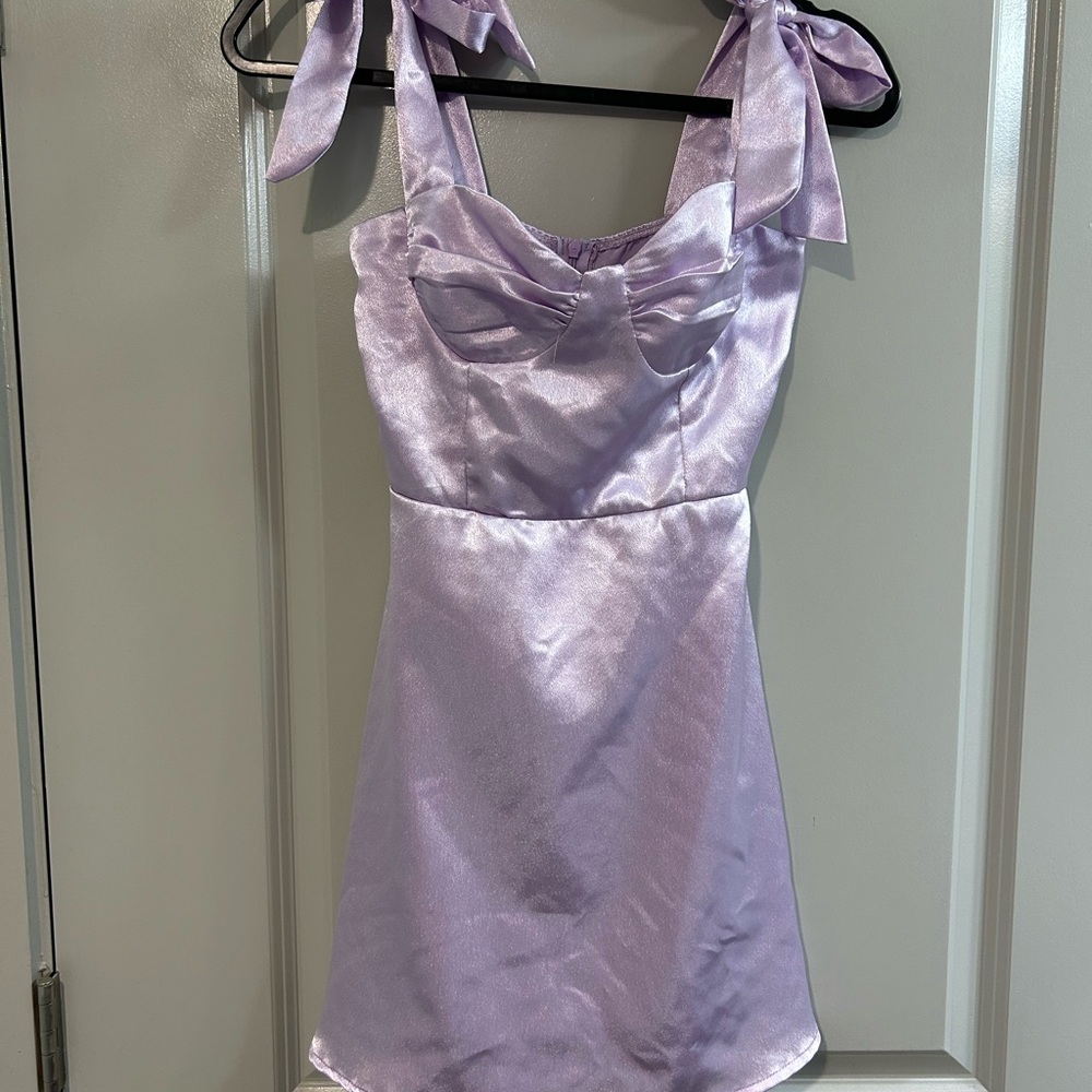 Lucy in the Sky Lavender Mini Dress - Picture 2 of 5